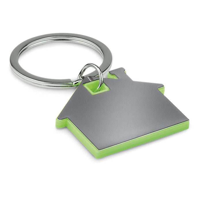 Branded House Shaped Plastic Key Ring