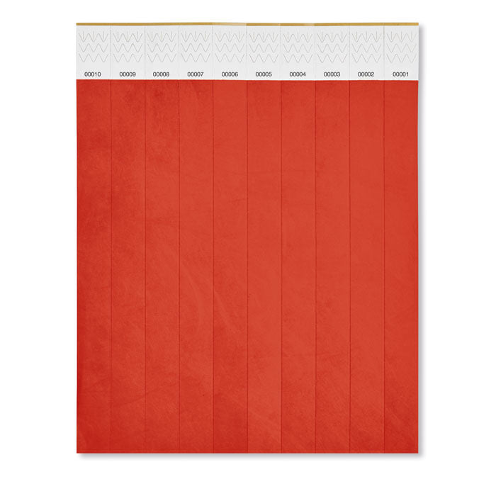 Branded Paper Wristbands in Red