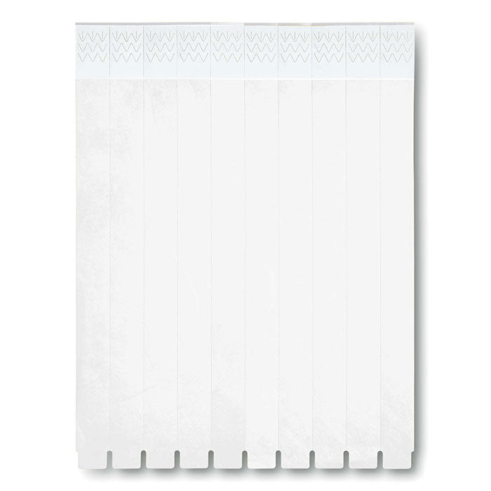 Branded Paper Wristbands in White