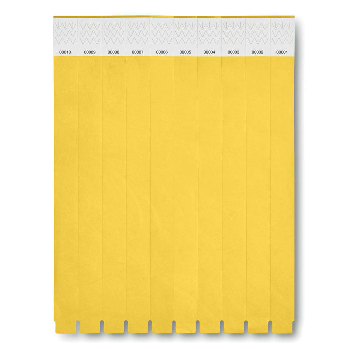 Branded Paper Wristbands in Yellow