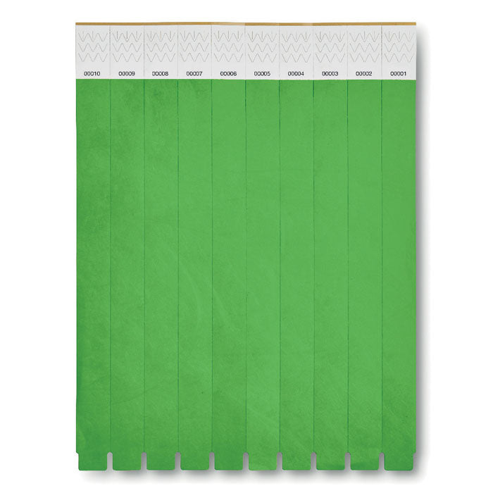 Branded Paper Wristbands in Green