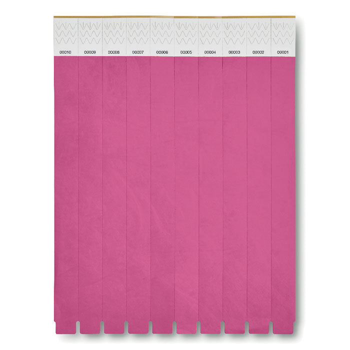 Branded Paper Wristbands in Pink