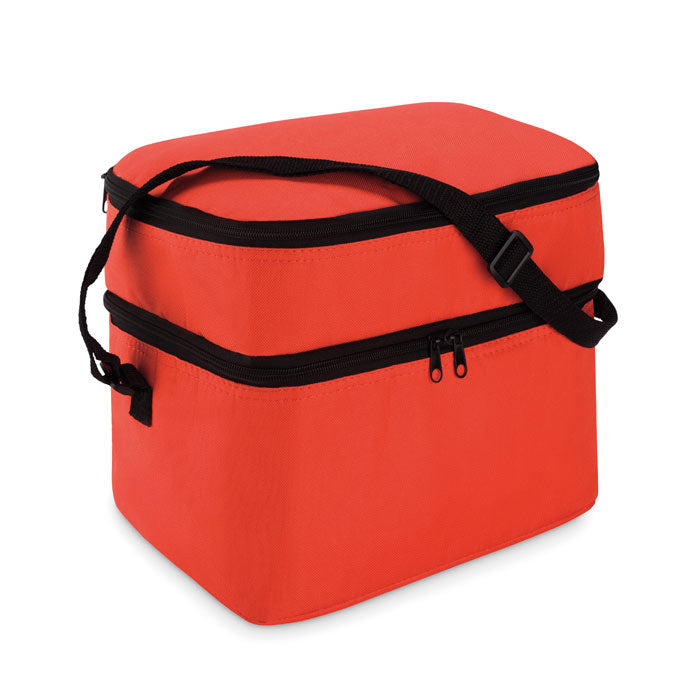 Branded Cooler Bag with 2 Compartments in Red