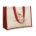 Branded Jute and Canvas Shopping Bag in Red