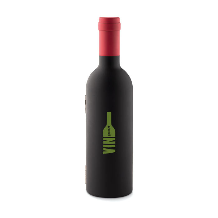 Branded Bottle Shaped Wine Set with Magnetic Closure