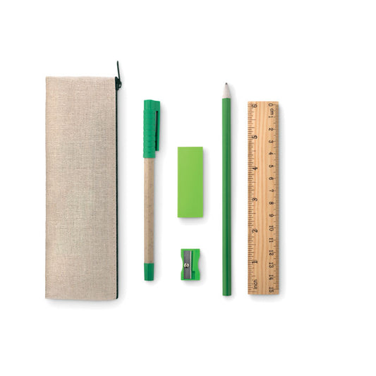 Stationery Set in Jute Cotton Case