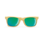 Branded Wooden Look Sunglasses with Mirrored Lenses without branding