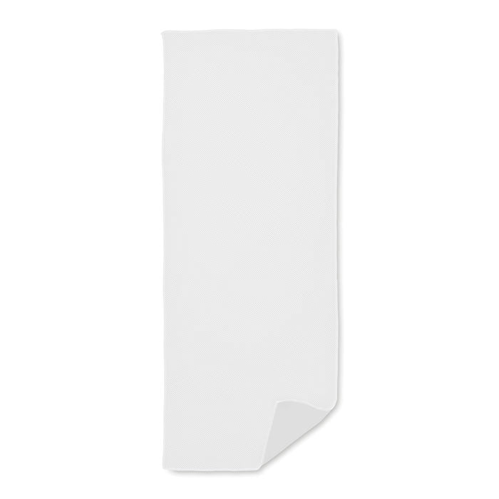 Branded Microfibre Sports Towel 30 x 80cm in White
