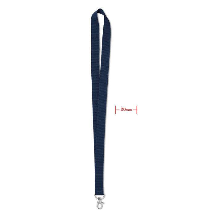 Branded 20mm Lanyard with Metal Hook in Blue