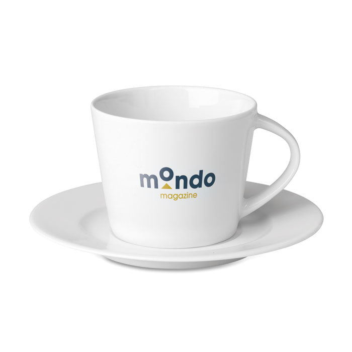 Branded Cappuccino Cup and Saucer