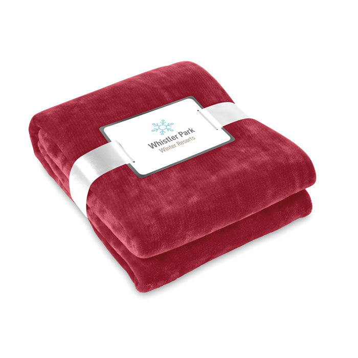 Branded Flannel Fleece Blanket 280gsm in Red