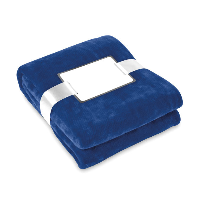Branded Flannel Fleece Blanket 280gsm in Blue