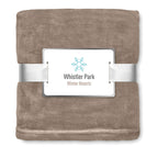 Branded Flannel Fleece Blanket 280gsm in Brown
