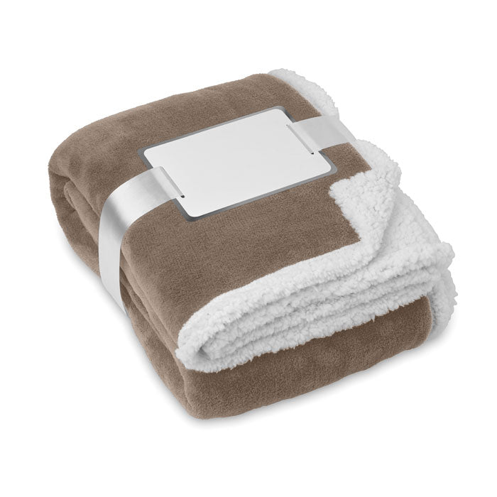 Branded Coral Fleece Blanket with Sherpa Lining