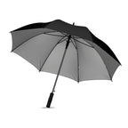 Branded 27 Inch Silver Coated Umbrella in Black