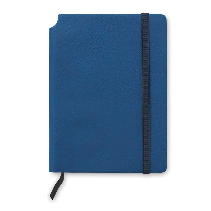 Branded A5 Soft PU Notebook with Pen Holder in Spine