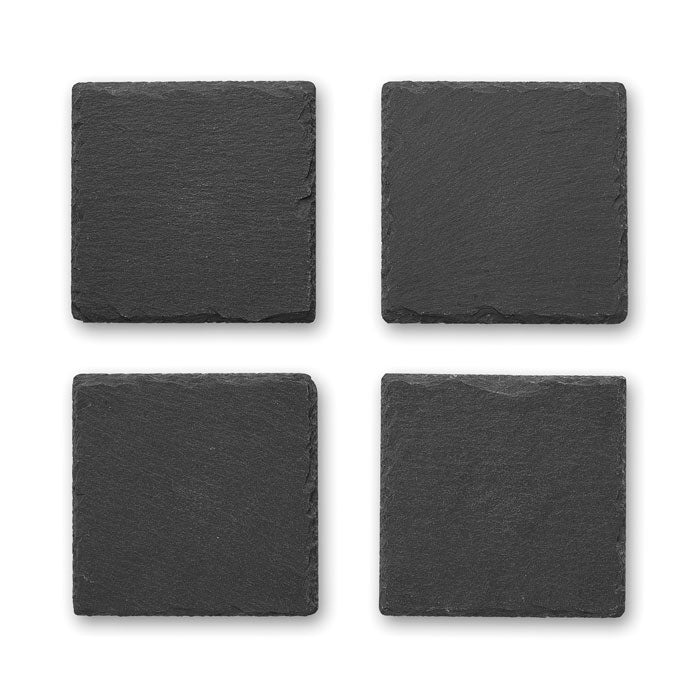 Branded Set of 4 Slate Coasters without branding