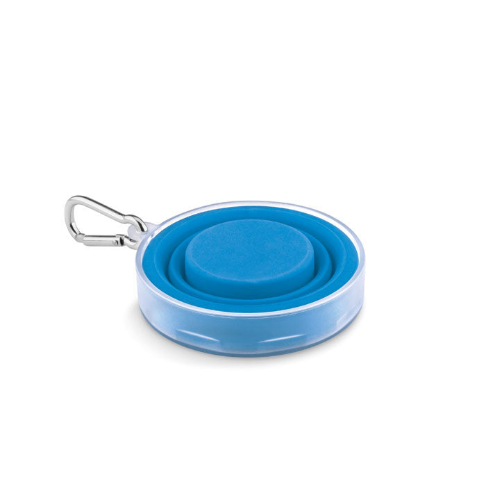 Branded Silicone Foldable Cup with Pill Container without branding