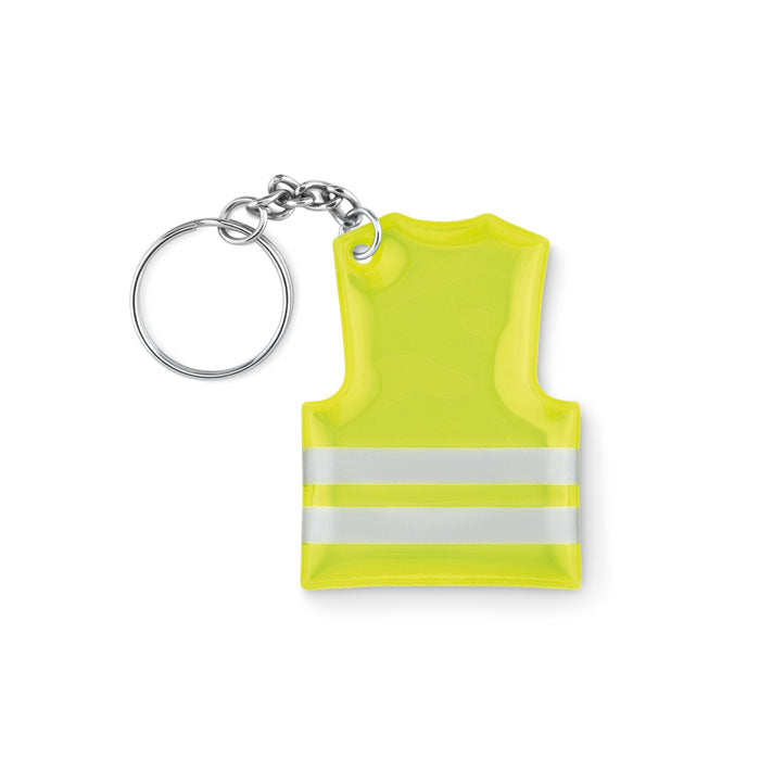 Branded Reflective Vest Key Ring in Yellow