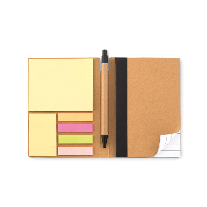 Mini notebook and pen set with sticky notes