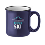 Branded vintage style mug, printed