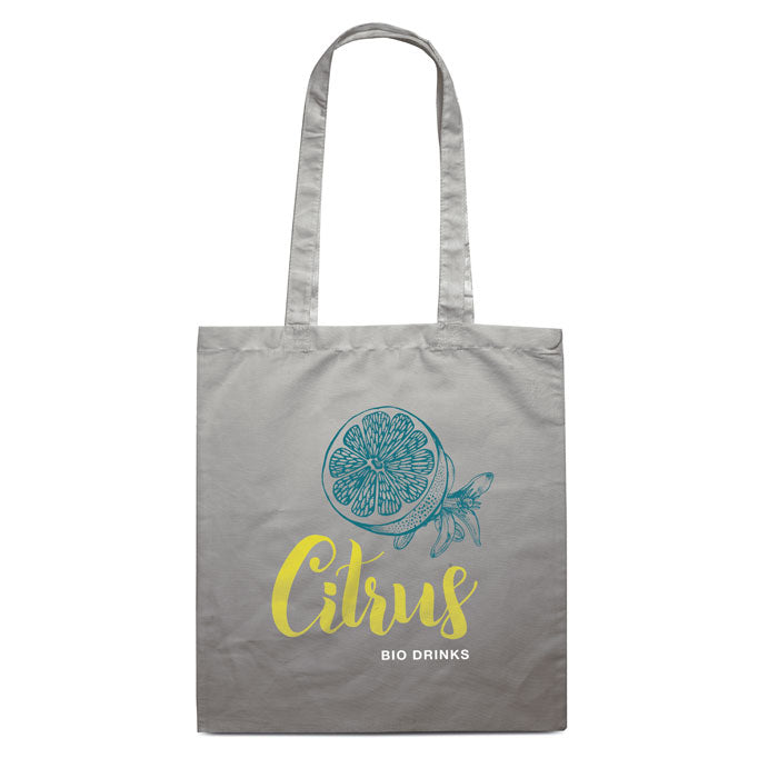 Branded Cotton Shopping Bag 140gsm 38 x 42cm in Grey