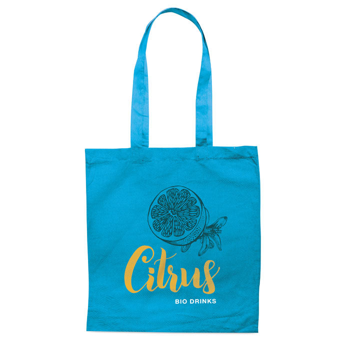 Branded Cotton Shopping Bag 140gsm 38 x 42cm in Blue