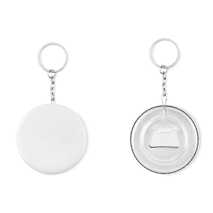 Branded Pin Button Bottle Opener Key Ring