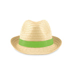 Branded Paper Straw Hat with Coloured Band
