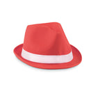 Branded Coloured Polyester Straw Hat in Red