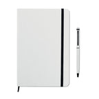Branded A5 Notebook with 2-in-1 Stylus Pen in White