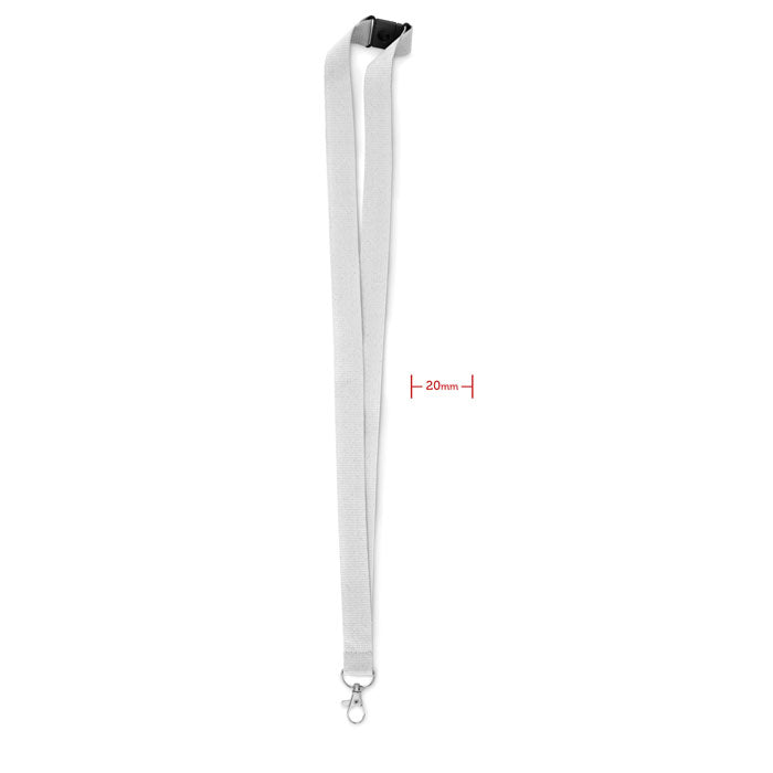Branded 20mm Lanyard with Safety Breakaway in White