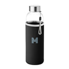 Branded Glass Bottle with Neoprene Pouch - 500ml in Black