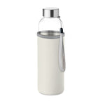 Branded Glass Bottle with Neoprene Pouch - 500ml in Brown