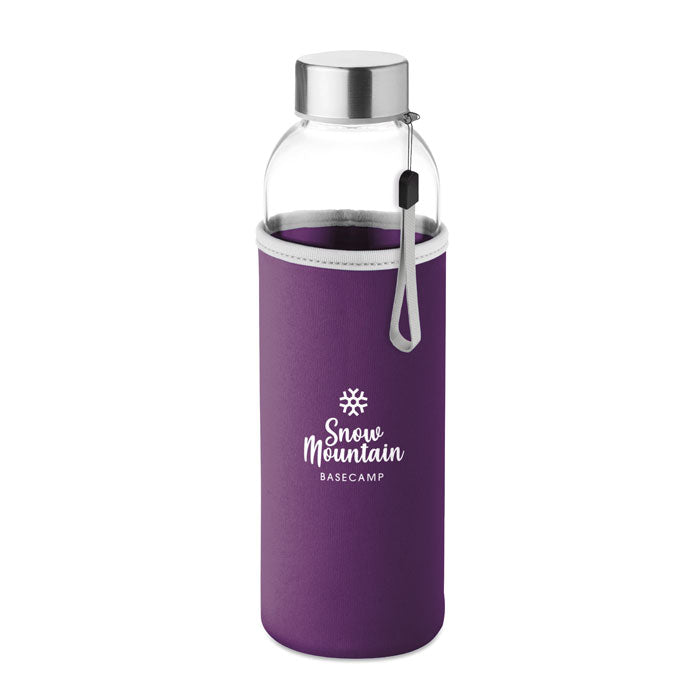 Branded Glass Bottle with Neoprene Pouch - 500ml