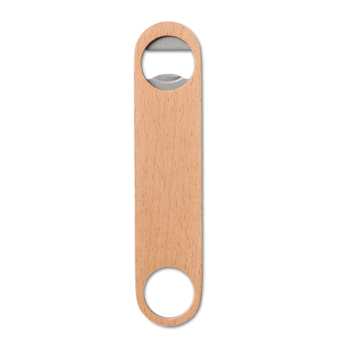 Branded Wood and Stainless Steel Bottle Opener