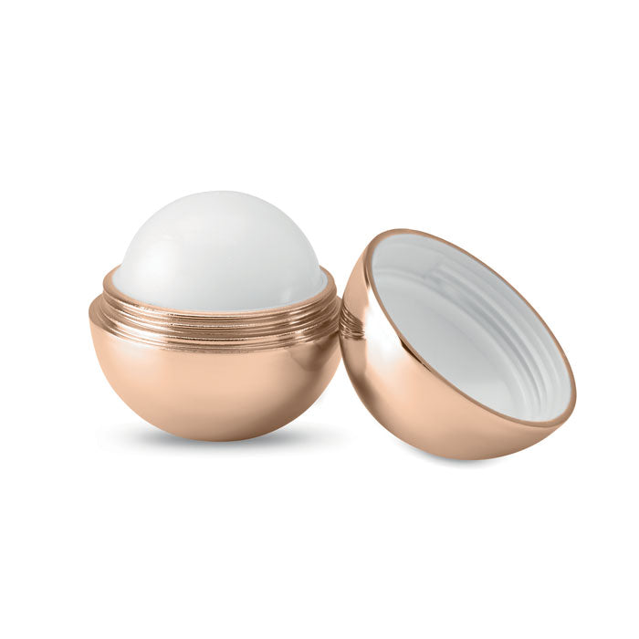 Branded Round Metallic Lip Balm in Yellow