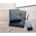 Linen Pu Conference Folder with Built in Wireless Charger