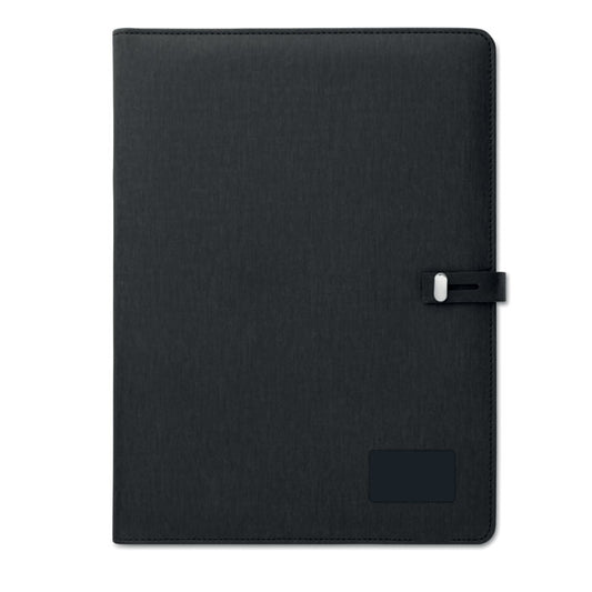 Linen Pu Conference Folder with Built in Wireless Charger