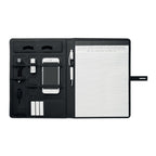 Linen Pu Conference Folder with Built in Wireless Charger