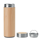 Branded FSC bamboo vacuum flask, detail