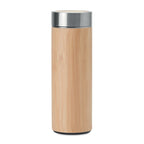 Branded FSC bamboo vacuum flask with tea infuser