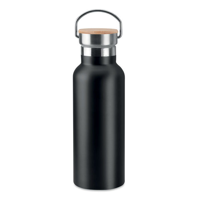Branded Stainless Steel and Bamboo Water Bottle