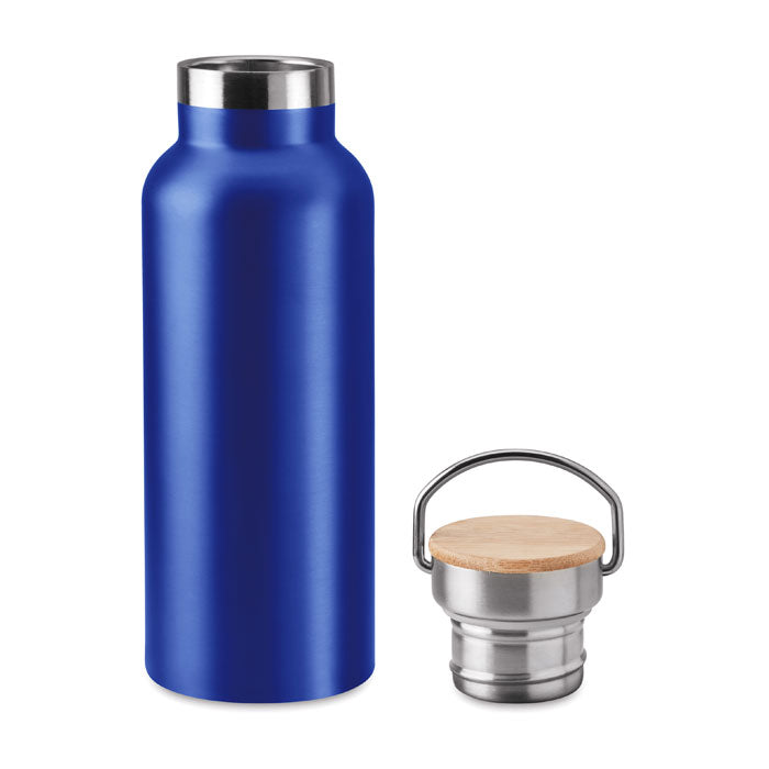 Branded Stainless Steel and Bamboo Water Bottle without branding