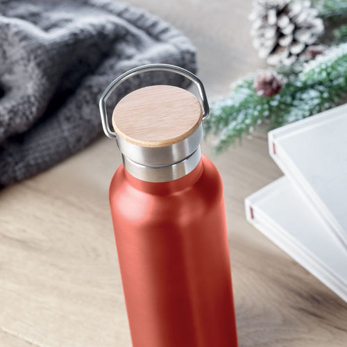 Branded Stainless Steel and bamboo Water Bottle