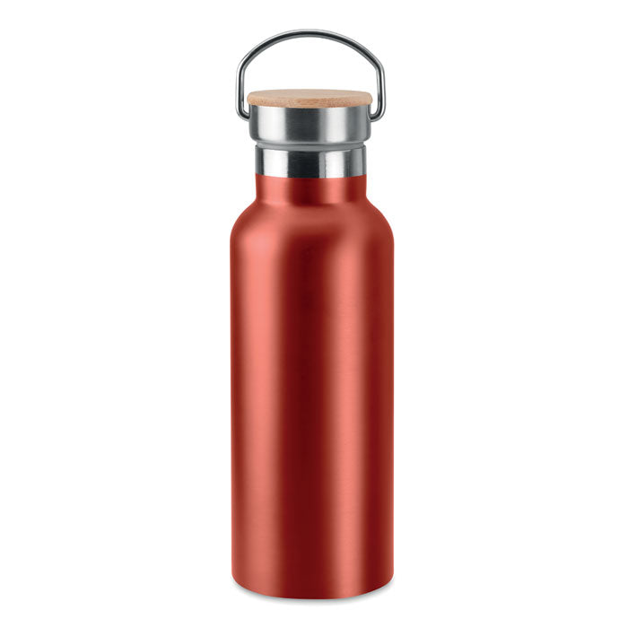 Branded Stainless Steel and Bamboo Water Bottle
