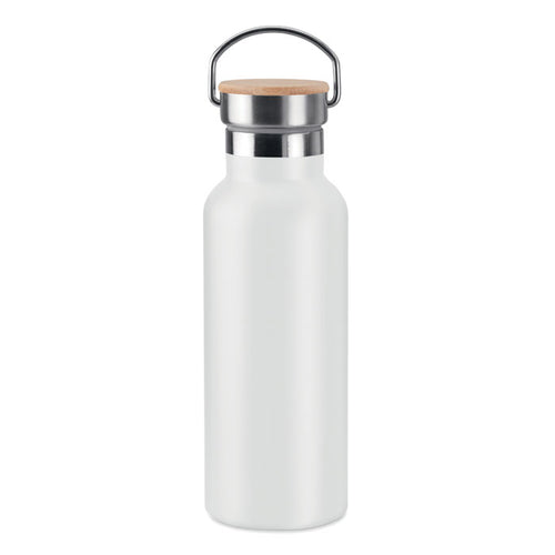 Branded Stainless Steel and Bamboo Water Bottle without branding