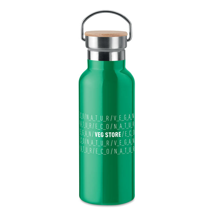 Branded Stainless Steel and bamboo Water Bottle