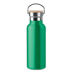 Branded Stainless Steel and Bamboo Water Bottle