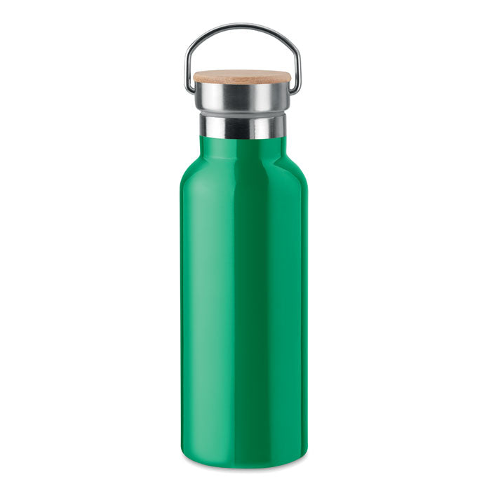 Branded Stainless Steel and Bamboo Water Bottle